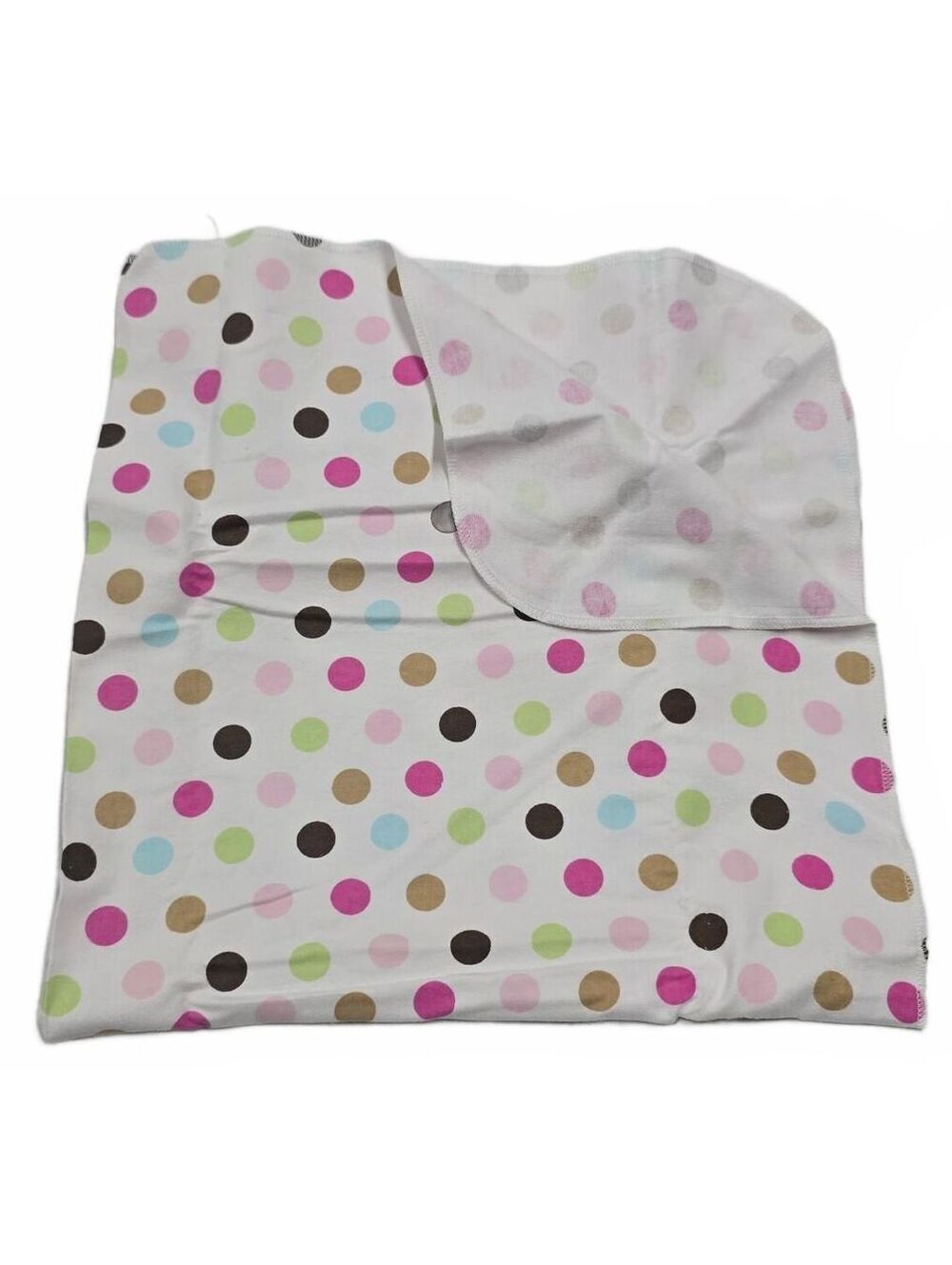 Circo 100% Cotton Flannel Baby Receiving Swaddle Blanket White Polka Dot Circle